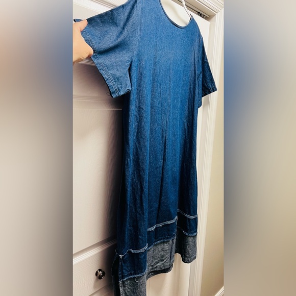 Denim Dress Short Sleeve Fish Coastal Size 1x Lightweight 100% Cotton NWOT Vacay - Picture 8 of 15